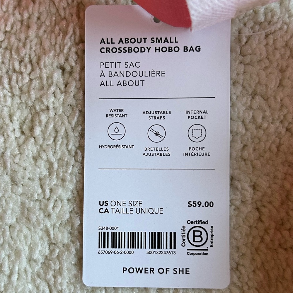 Athleta All About Small Crossbody Hobo Bag in Mimosa Pink NWT - Picture 7 of 7